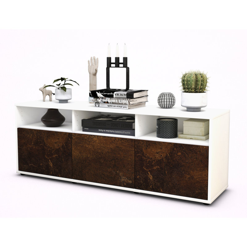 Wylie Unfinished TV Stand, Rust / Matte White