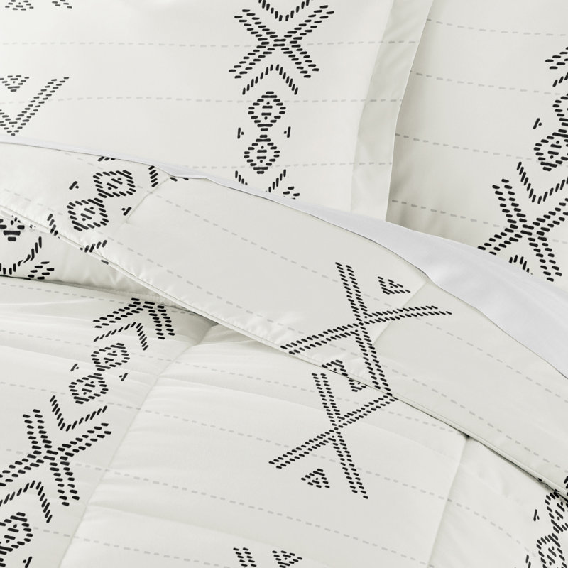 Ensemble d'édredon en duvet à motif urbain en duvet synthétique, Édredon grand + 2 taies décoratives