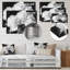 Pivoines en blanc et noir - art mural en métal pivoines, reproduction d'art traditionnelle en métal-1318728703