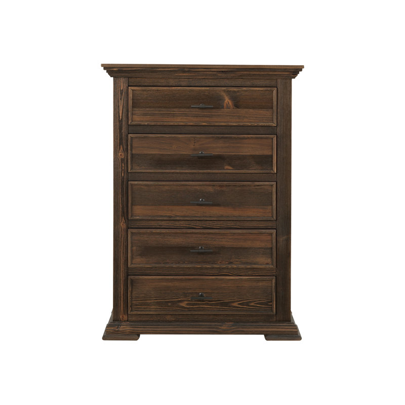 Commode 5 tiroirs, Brun