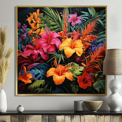 «Colorful Jungle Plants Dream» - art mural jungle
