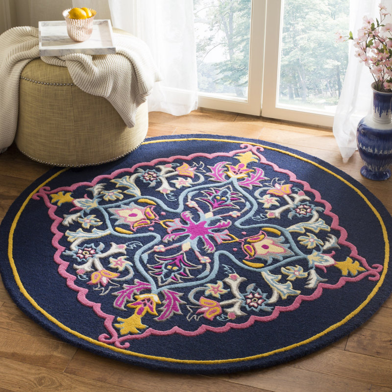 Blokzijl Hand Tufted Wool Oriental Rug, Round 5'