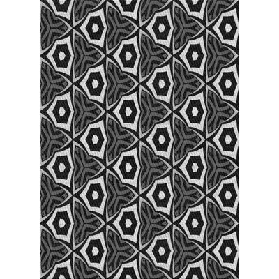 Tapis noir/gris à motifs