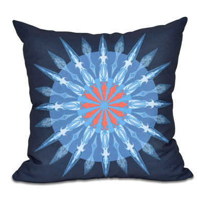 Coussin décoratif à imprimé géométrique de roue de mer