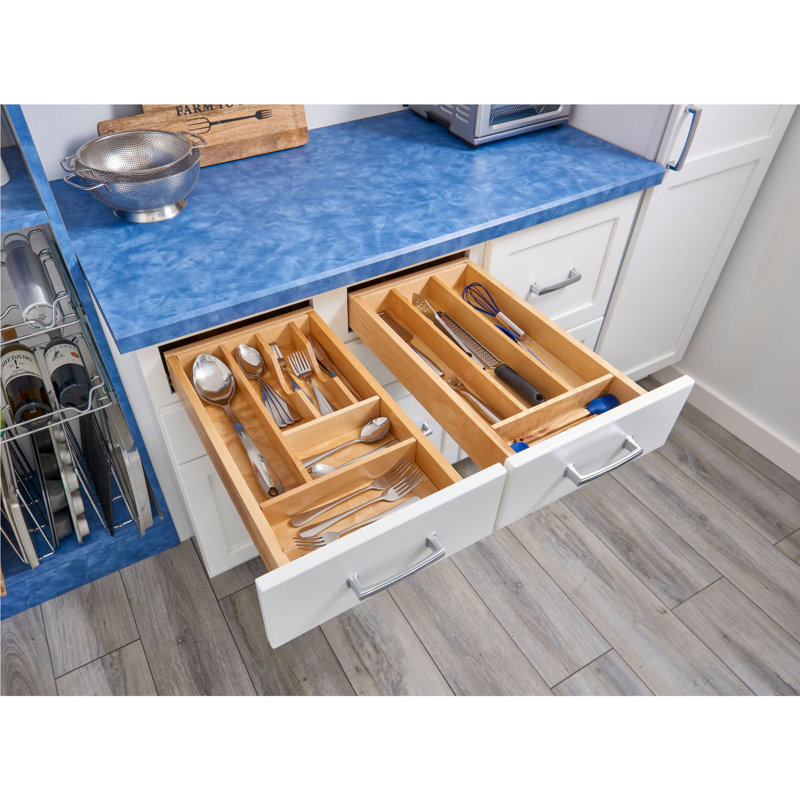 Rev-A-Shelf Wood Trim-to-Fit Drawer Organizer Insert, 2.88"H x 33.13"W x 22"D