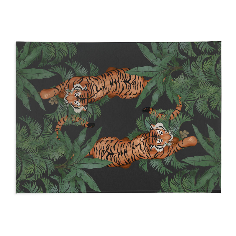 Tapis intérieur antidérapant Rumble In the Jungle, Rectangulaire 8 pi x 10 pi
