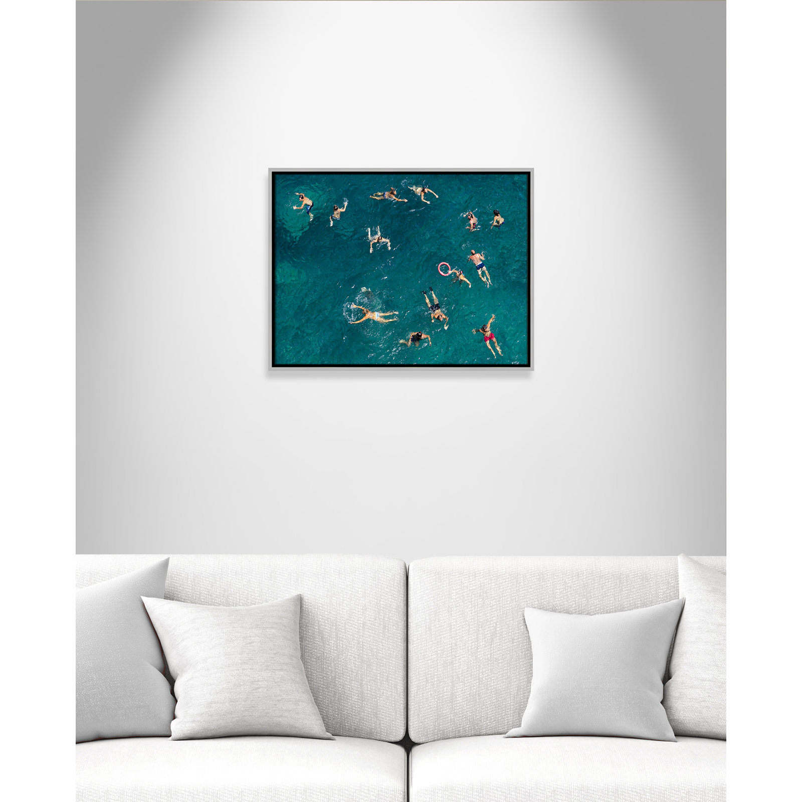 Norvell "Tonti" Print by Tonti, Silver Framed Canvas, 19.5" H x 25.5" W x 2" D