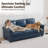 83" W Wide 3-Seater Upholstered Sofa Faux Leather Rolled Arms Couch-908981397