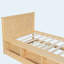 Lit plateforme simple en bois avec lit gigogne escamotable, armoire de rangement, blanc crème-897124805-895878045