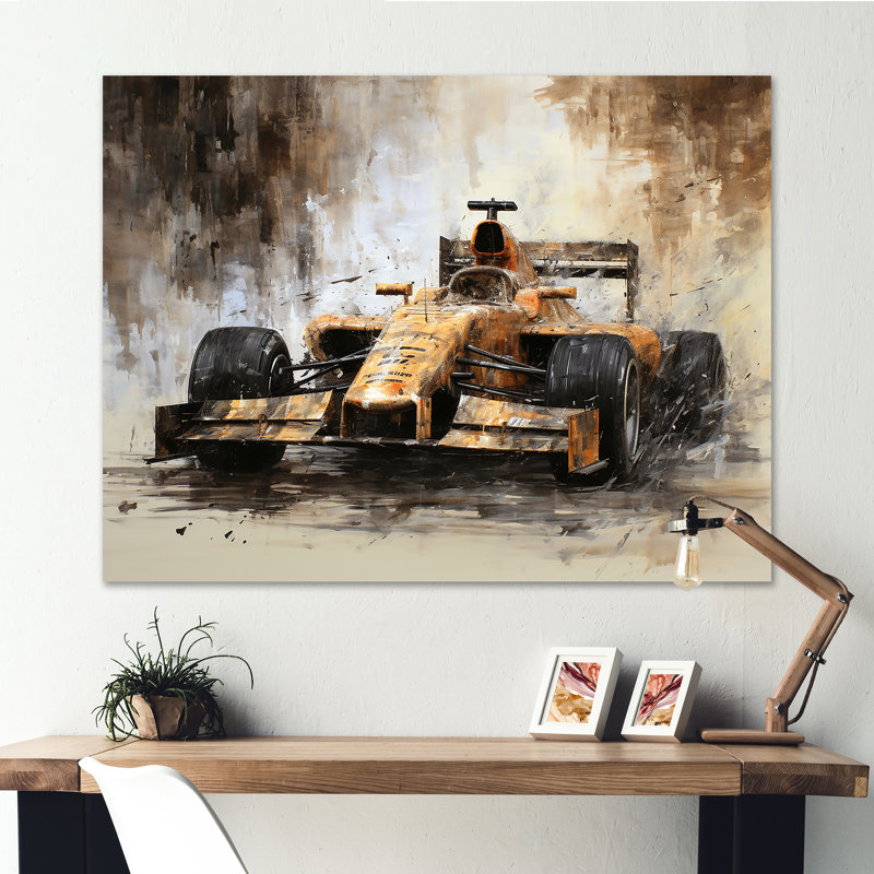 «Vintage Cartrack» - art mural, H 30 po x l 40 po x P 1,5 po, Toile tendue