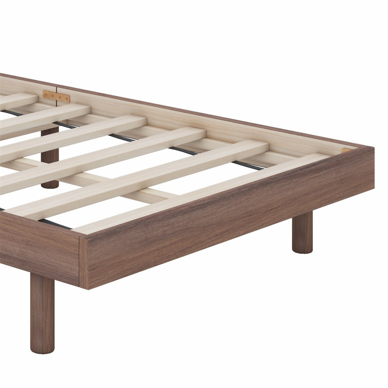 Structure de lit plateforme en bois Karline, Lit simple, Naturel