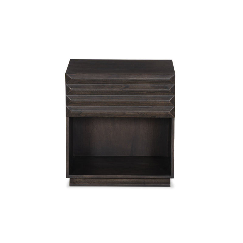 Tussac Nightstand-Matte Brown Neem, Matte Brown Neem
