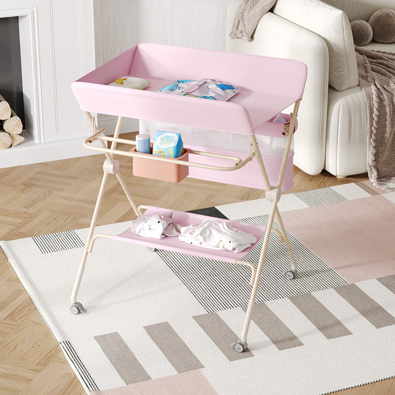 Versatile Folding Baby Changing Table, Pink