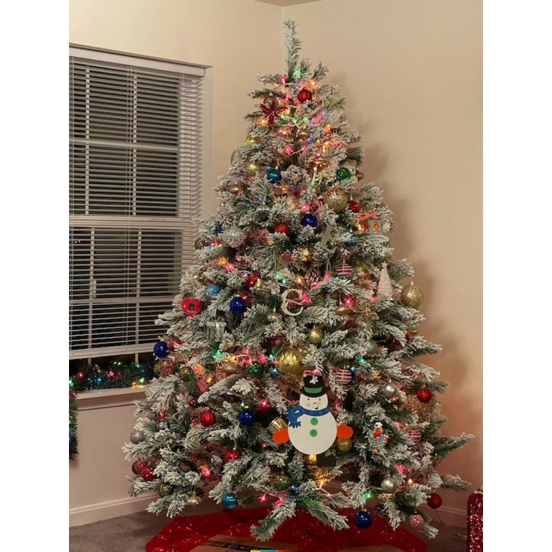 Medium Flocked Angel Pine Artificial Christmas Tree - Unlit, H 6 pi