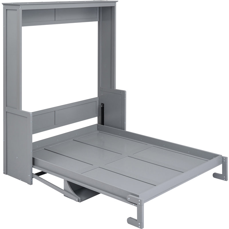 Queen Bed With Gray Multipurpose Shelf - Bedroom Multi-Purpose Size Ravishing Option Robust & Space