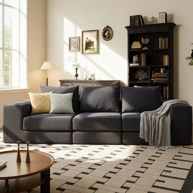 Masaitis 6 - Piece DIY Linen Upholstered Boneless Modular Sectional Sofa Set U Shaped Couch with Storage for Lunar New Year Home Decor