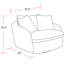 Fauteuil pivotant large de 47,5 po avec 2 coussins décoratifs Brieona-1165888353