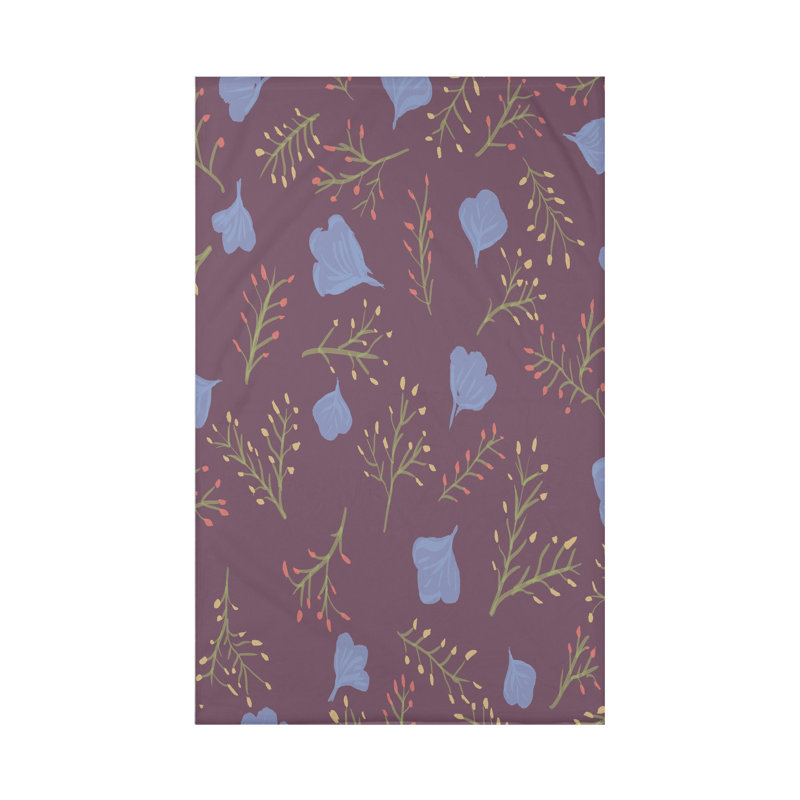 Jeté en molleton Botanical Blooms, L 60 po x l 80 po x P 0,5 po, Mauve