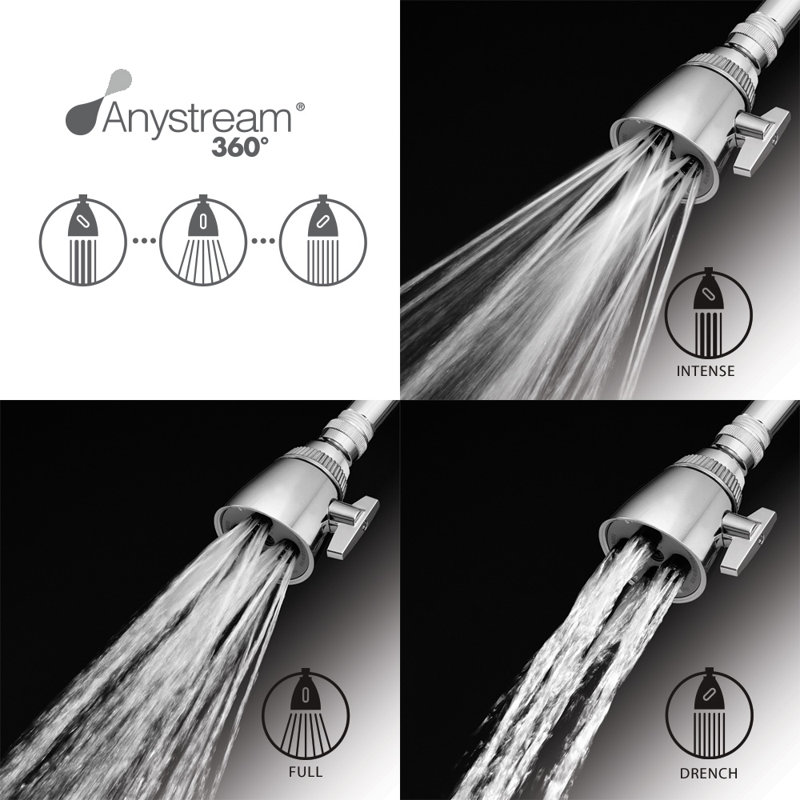 Polished Chrome Adjustable Multi-Function Shower Head