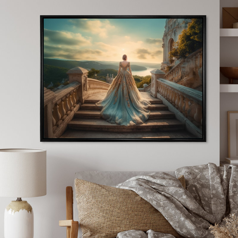 «Dreamy Wedding Day V», impression sur toile, H 34 po x l 44 po x P 1,5 po, Cadre flottant noir