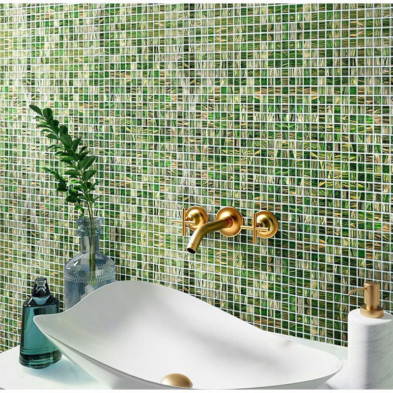 Celestial 0.8" x 0.8" Glass Grid Mosaic Wall & Floor Tile, Bulgarian Red