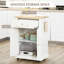 Chariot pour îlot de cuisine roulant, chariot de service portatif avec tiroir, tablette réglable et 2 porte-serviettes, blanc crème, îlot de cuisine