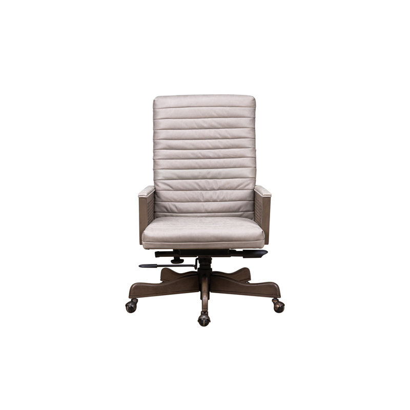 Montauk Executive Swivel Chair in Ashland Pearl, Anniston Slate