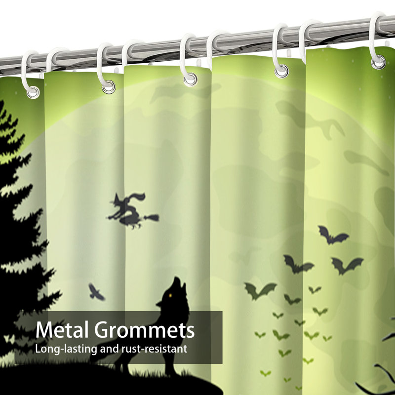 Rideau de douche d'Halloween avec 12 crochets, L 72 po x l 78 po