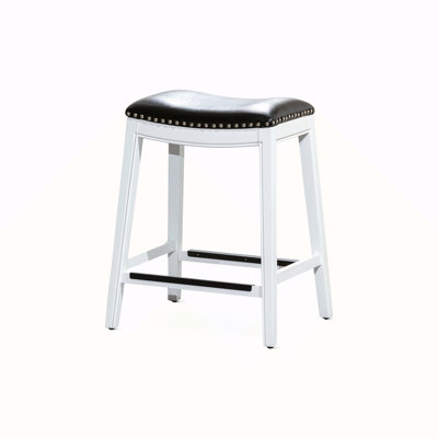 24" Counter Stool, Leather Seat