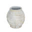 Grand pot de fleur en magnésium avec une finition blanche patinée et une texture striée-2110732486