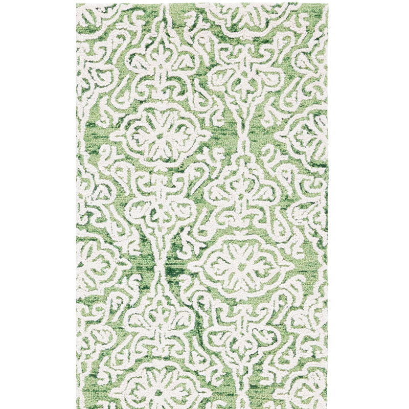 Tapis damassé en laine Anjaliyah, Carré 6 pi