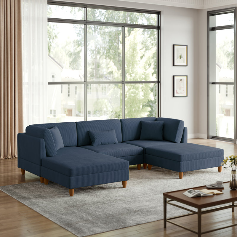 Corduroy Seating Component, 92.2cm H x 306.3cm W x 201.2cm D