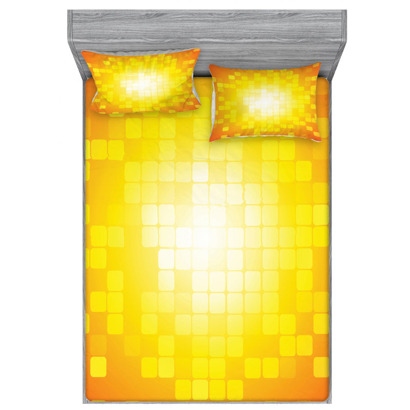 Microfiber Geometric Sheet Set, Queen Sheet Set + Fitted Sheet + 2 Pillowcases