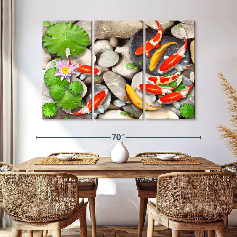 Brampt Pond With Koi, 42" H x 65" W