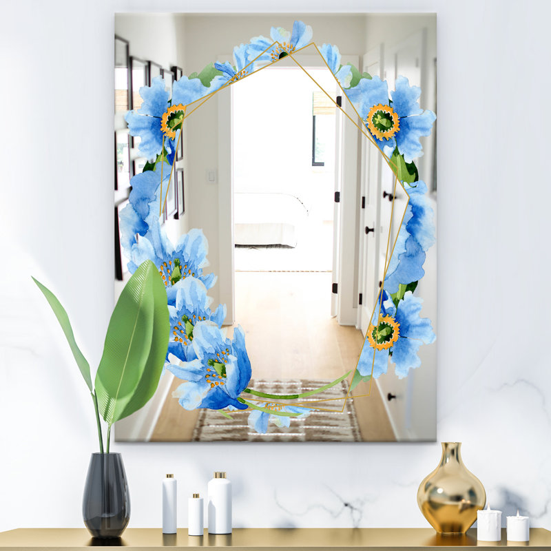 Miroir décoratif efflorescent, H 32 po x l 24 po