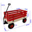Chariot de chariot en bois avec poignée pliante, chariot utilitaire tout-terrain robuste pour l'extérieur, le jardin, le camping et la plage - chariot utilitaire à tirer classique-128387298