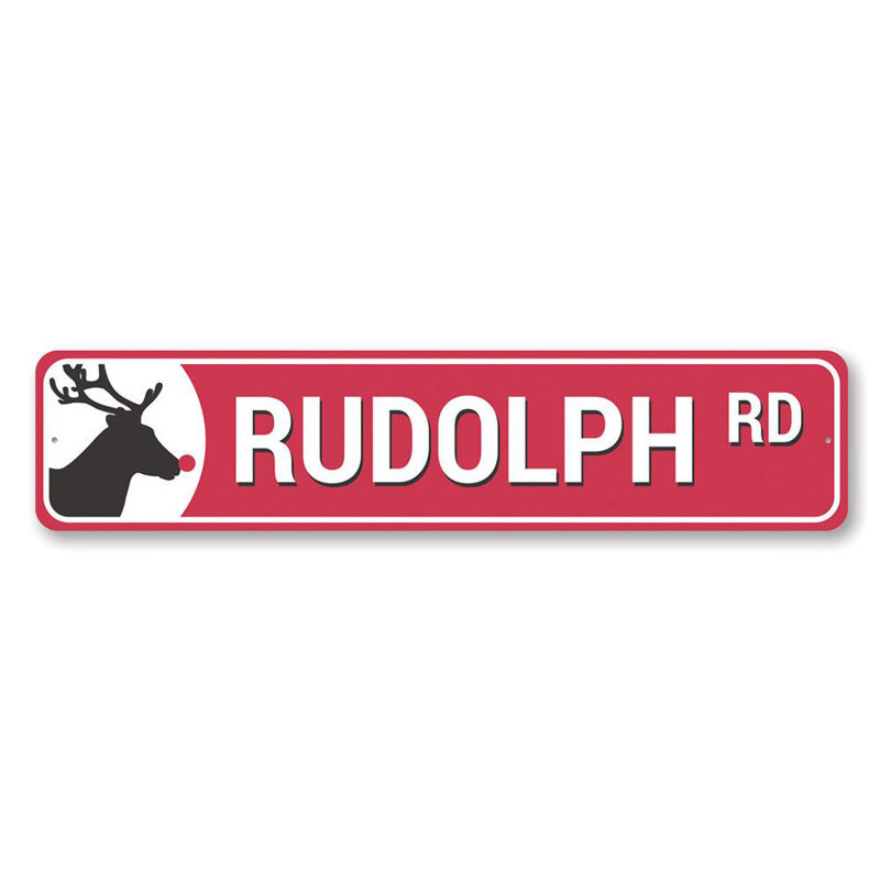 Panneau Rudolph Road Reindeer, H 4 po x l 18 po x P 0,04 po