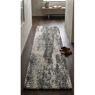 Tapis à poils longs gris / beige