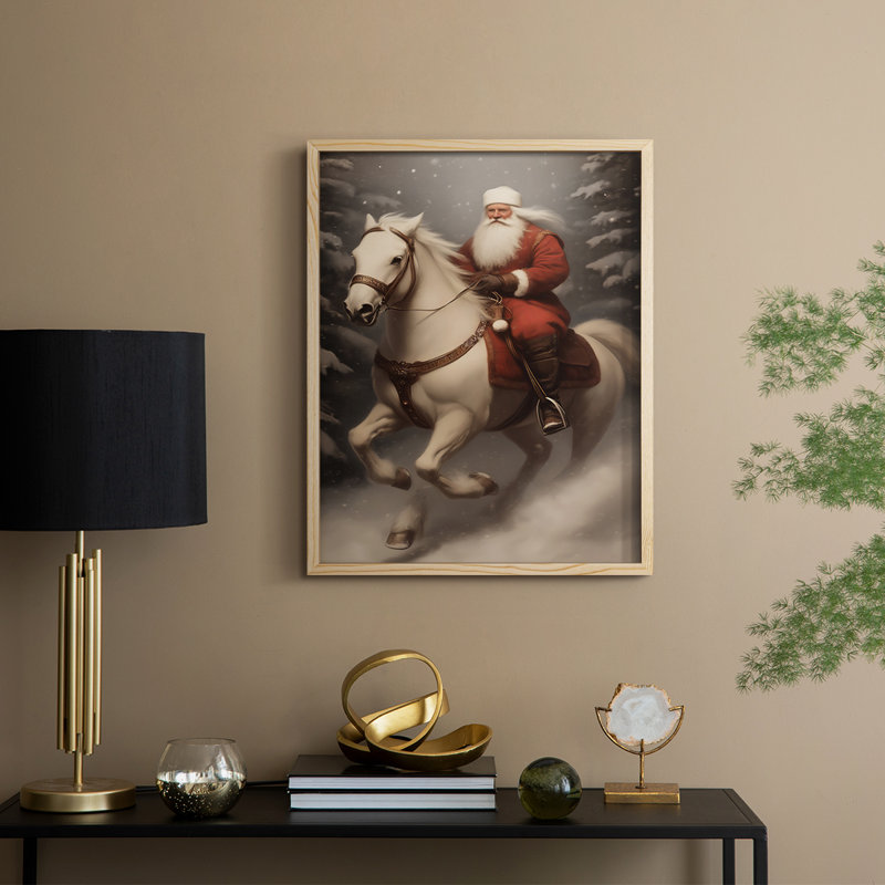 Art des Fêtes de Noël - série 2 - CCxxix, reproduction encadrée - bois massif, H 11 po x l 9 po, Naturel