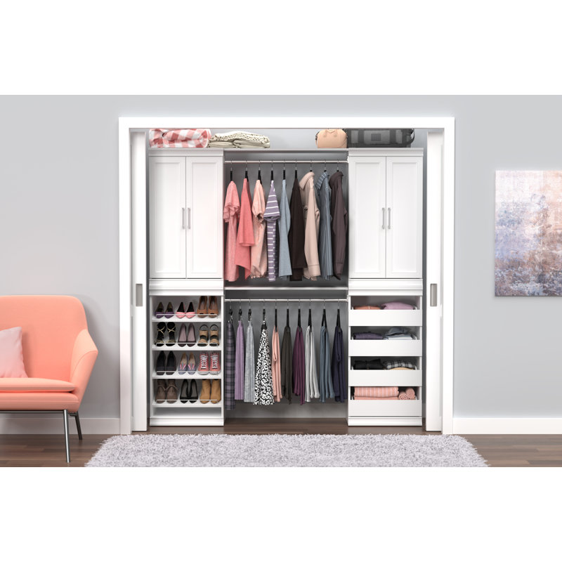 Système de rangement modulaire l 69 po - l 91 po avec portes
