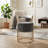 1Pc Round Velvet Accent Ottoman With Luxurious Gold Frame, Comfy Upholstered Ottoman-744346038