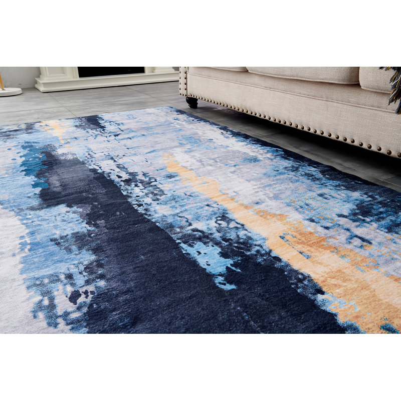 Tapis très doux lavable à la machine Collection Abstract, Rectangle 6 pi x 9 pi