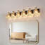 Luminaire de meuble-lavabo moderne, applique murale en cristal 6 lumières avec ampoules DEL incluses, finition noire et dorée pour miroir de salle de bain, de chambre à coucher ou de meuble-lavabo, installation facile-1211300814-1211300815