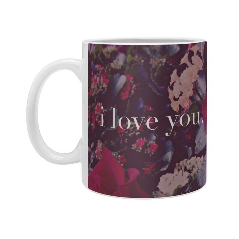 Grande tasse à café floral love