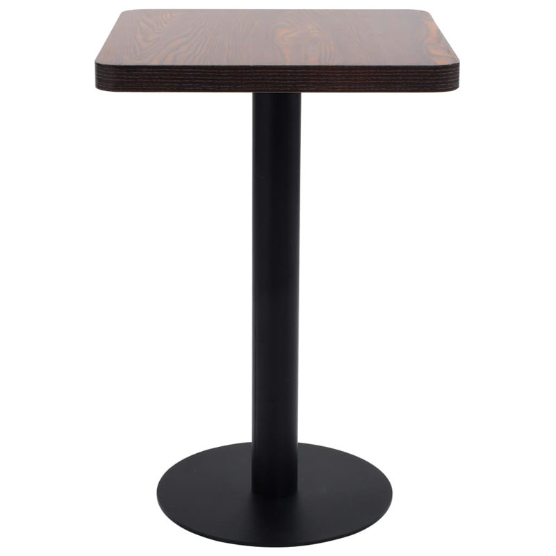Table bistro Bistro, Noir, H 29,5 po x L 19,7 po x l 19,7 po, Brun foncé