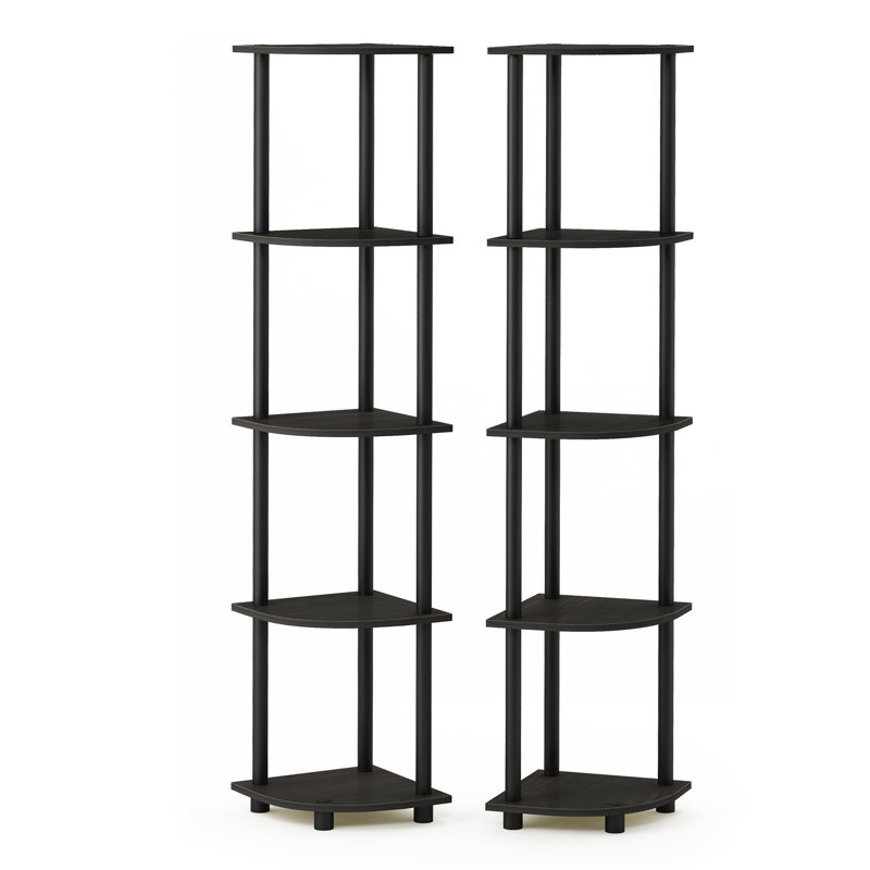 Corner Bookcase, Espresso/Black