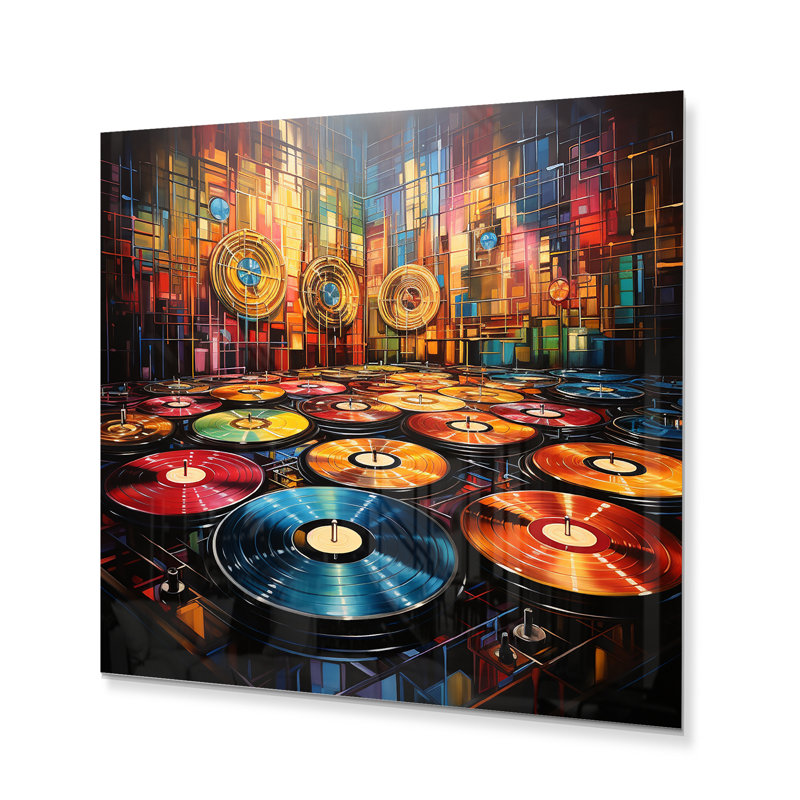 Vinyle disque vinyle Rythme résonnant II - musique, décoration murale en métal, H 16 po x l 16 po x P 1 po
