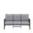 70” All-Weather Metal 3-Seat Patio Sofa, Khaki Frame With Gray Cushions-2085273355
