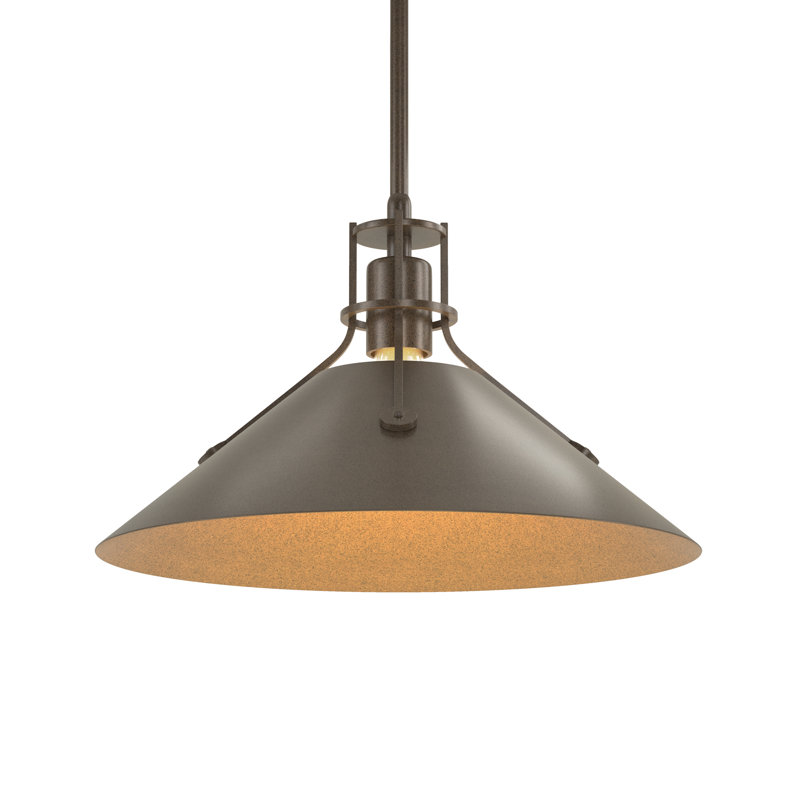 Henry 1 - Light Single Cone Pendant, Bronze, Bronze, 56.3'' H X 14.4'' W X 14.4'' D