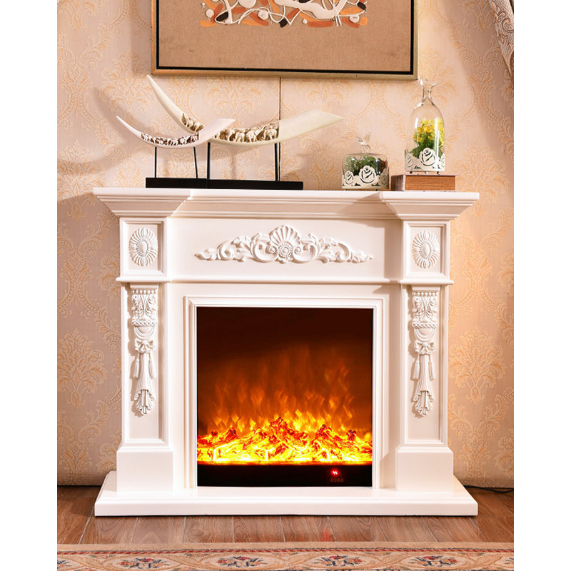 Foyer électrique de style européen, Blanc, H 31,5 po x l 39,37 po x P 12,99 po